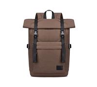 FANDARE Sac à Dos Roll Top Antivol Extensible Imperméable pour Adolescent - Extérieur Décontracté Homme Femme Voyage Loisirs Affaire Scolaire Université - Marron