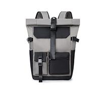 FANDARE Sac à Dos Roll Top Ultra-léger Sac d'école Sac à Dos pour Ordinateur Portable adapté 15.6 Pouce Sac à Dos pour Homme Femme École Université Affaires Voyage Daypack Gris foncé