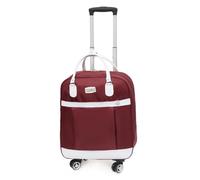 FANDARE Sac à Dos Roulettes Bagage Cabine Trolley Chariot Courses 4 Roues | Ordinateur Portable 15,6 Pouces Trolley Homme Femme Mallettes Business Daypack Enseignant Rolling Sacs Voyage Rouge vin