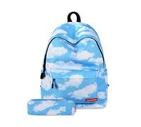 FANDARE Sac À Dos Sacs Galaxy Scolaires Cartables Adolescent Sacs D'école Loisir Garçons Filles Sacs de Voyage Cartables Femmes Multicolore Daypack avec Trousse Enfant Imperméable Polyester Nuages