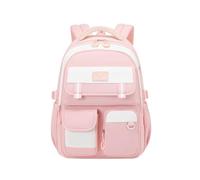 FANDARE Sac à Dos Scolaire Fille Léger Imperméable Cartable Ado Collège Lycée avec Sangle pour Trolley et Fermeture Éclair Cachée au Dos Sac de Voyage Femme Étudiant Oxford Rose