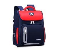 FANDARE Sac à Dos Scolaire pour Enfants 4-12 Ans, Sac à Dos à Rabat en Tissu Oxford Imperméable Tissu Oxford avec Bandes Réfléchissantes, 28L Grand Cartable Rouge