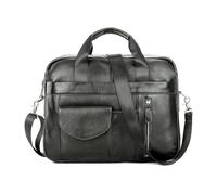 FANDARE Sac à Main Business Porte-Document Homme Sacoche Femme Cuir Véritable Cartable Sacoche Ordinateur Portable Mallette Affaires Sac Bandoulière pour Collège Cours Travail Business Voyage Noir