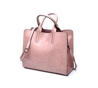FANDARE Sac a Main Femme Cabas Sacs épaule bandoulière Mallette PU Cuir Cartable 10.9 Pouce Laptop Sac de Cours Messager Attaché-Case Pochette Sacoche Fourre Tout Portés Voyage Tote Handbag Rose