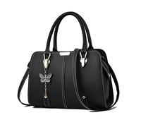 FANDARE Sac à Main Femme Sac à Bandouliere Sac Cabas PU Cuir Sac Fourre Sacoche Sac Porté Epaule Imperméable Sac Messager pour Voyage Travail Achats Fête Noir