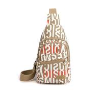 FANDARE Sac à poitrine Femme Sacs Bandoulière Sacoche Femme bandoulière Petit Dos avec trou pour écouteurs porté épaule Voyage Imperméable messager Outdoor urbain sport
