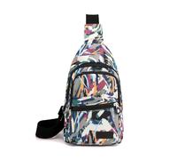 FANDARE Sac à Poitrine Femme Sacs Bandoulière Sacoche Femme bandoulière Petit Dos avec Trou pour écouteurs porté épaule Voyage Imperméable Messager Outdoor Urbain Sport