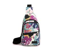 FANDARE Sac à Poitrine Femme Sacs Bandoulière Sacoche Femme bandoulière Petit Dos avec Trou pour écouteurs porté épaule Voyage Imperméable Messager Outdoor Urbain Sport