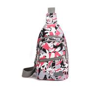 FANDARE Sac à Poitrine Femme Sacs Bandoulière Sacoche Femme bandoulière Petit Dos avec Trou pour écouteurs porté épaule Voyage Imperméable Messager Outdoor Urbain Sport