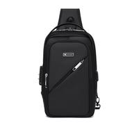 FANDARE Sac Banane Extensible Multifonction Homme Femme Sac de Voyage Quotidien avec Port USB Poche Anti-Vol à Fermeture Cachée Compartiment pour Tablet 10.5 Pouces Noir