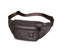 FANDARE Sac Banane Sac à la Taille Ceinture de Course Homme Femme Sac Poitrine Cuir Sac Bandoulière Sacoche Sac d'Epaule pour Voyage Sports Travers Cyclisme Moto Imperméable Sling Bag Marron foncé B