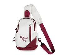 FANDARE Sac Bandoulière Femme Élégant Double Coloris Nylon Imperméable Léger pour Voyage Sport et Utilisation Quotidienne Design Moderne et Minimaliste Blanc et Rouge