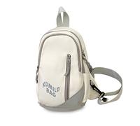 FANDARE Sac Bandoulière Femme Élégant Double Coloris Nylon Imperméable Léger pour Voyage Sport et Utilisation Quotidienne Design Moderne et Minimaliste Blanc et Gris