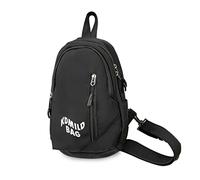 FANDARE Sac Bandoulière Femme Élégant Double Coloris Nylon Imperméable Léger pour Voyage Sport et Utilisation Quotidienne Design Moderne et Minimaliste Noir