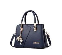 FANDARE Sac Bandoulière Femme Multi Poches Sac à Main PU Cuir Sac Messager Étanche Sac portés Épaule pour Voyage Travail Achats Fête Bleu