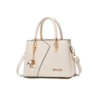 FANDARE Sac Bandoulière Femme Multi Poches Sac à Main PU Cuir Sac Messager Étanche Sac portés Épaule pour Voyage Travail Achats Fête Beige