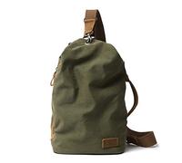 FANDARE Sac Bandoulière, Sac à Poitrine Unisexe en Toile Vintage, Sac Banane Léger Mains Libres pour Hommes et Femmes, Sac Crossbody pour Navette Quotidienne, Voyage, Festivals Vert