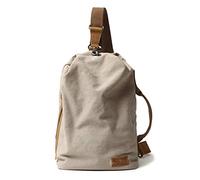 FANDARE Sac Bandoulière, Sac à Poitrine Unisexe en Toile Vintage, Sac Banane Léger Mains Libres pour Hommes et Femmes, Sac Crossbody pour Navette Quotidienne, Voyage, Festivals Blanc cassé
