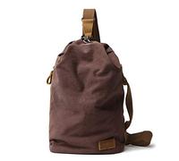 FANDARE Sac Bandoulière, Sac à Poitrine Unisexe en Toile Vintage, Sac Banane Léger Mains Libres pour Hommes et Femmes, Sac Crossbody pour Navette Quotidienne, Voyage, Festivals Café