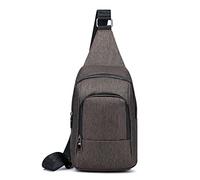 FANDARE Sac Bandoulière Sport Unisex, Sac à Dos de Poitrine Léger Imperméable, Multi-Poches pour Voyage, Randonnée, Running, Vélo, Camping, Sports Extérieur et Urbain Marron