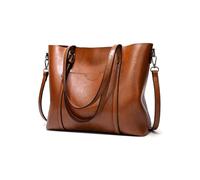 FANDARE Sac Cabas Femme Sac à Main Sacs épaule bandoulière Mallette PU Cuir Cartable 13 Pouce Laptop Sac de Cours Messager Attaché-Case Pochette Sacoche Portés Voyage Tote Shopper Handbag Marron