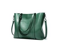 FANDARE Sac Cabas Femme Sac à Main Sacs épaule bandoulière Mallette PU Cuir Cartable 13 Pouce Laptop Sac de Cours Messager Attaché-Case Pochette Sacoche Portés Voyage Tote Shopper Handbag Vert