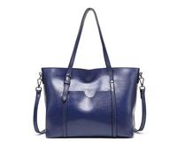 FANDARE Sac Cabas Femme Sac à Main Sacs épaule bandoulière Mallette PU Cuir Cartable 13 pouce Laptop Sac de Cours Messager Attaché-case Pochette Sacoche Portés Voyage Tote Shopper Handbag Bleu