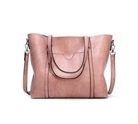 FANDARE Sac Cabas Femme Sac à Main Sacs épaule bandoulière Mallette PU Cuir Cartable 13 pouce Laptop Sac de Cours Messager Attaché-case Pochette Sacoche Portés Voyage Tote Shopper Handbag Rose