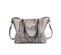 FANDARE Sac Cabas Femme Sac à Main Sacs épaule bandoulière Mallette PU Cuir Cartable 13 Pouce Laptop Sac de Cours Messager Attaché-Case Pochette Sacoche Portés Voyage Tote Shopper Handbag Gris