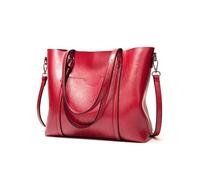 FANDARE Sac Cabas Femme Sac à Main Sacs épaule bandoulière Mallette PU Cuir Cartable 13 Pouce Laptop Sac de Cours Messager Attaché-Case Pochette Sacoche Portés Voyage Tote Shopper Handbag Rouge