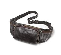 FANDARE Sac de Ceinture Sac de Poitrine Homme Sac Banane Cuir Sac de Ceinture Sac d'épaule Sling Bag Imperméable Sling Bag pour Sports, Escalade, Jogging, Randonnée, Voyage Garçon Marron