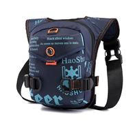 FANDARE Sac de Jambe pour Hommes et Femmes Banane à la Taille, Ceinture de Course, Bandoulière, Sacoche d'Epaule pour Voyage Sports Travers Cyclisme Moto - Bleu foncé