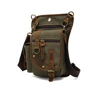 FANDARE Sac de Poitrine à la Taille de Jambe Bandoulière Homme Femme Voyage Sling Toile d'Epaule pour Randonnée Université École Cyclisme Camping Daypack Vert