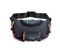 FANDARE Sac de Poitrine Extérieur Homme - Bandoulière, Taille, Épaule pour École, Voyage, Randonnée, Cyclisme, Jogging - Durable Nylon Bleu Foncé