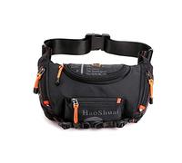 FANDARE Sac de Poitrine Extérieur Sac de Taille Sling Bag Homme Sacoche Sac d'Epaule Garçon Sacoche de Ceinture Sac Bandoulière pour École Voyage Randonnée Cyclisme Jogging Durable Nylon Noir