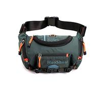 FANDARE Sac de Poitrine Extérieur Sac de Taille Sling Bag Homme Sacoche Sac d'Epaule Garçon Sacoche de Ceinture Sac Bandoulière pour École Voyage Randonnée Cyclisme Jogging Durable Nylon Vert Foncé