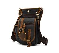 FANDARE Sac de Poitrine Sac à la Taille Sac de Jambe Sac Bandoulière Homme Femme Sac de Voyage Sling Bag Toile Sac d'Epaule Sacoche pour Randonnée Université École Cyclisme Camping Daypack Noir