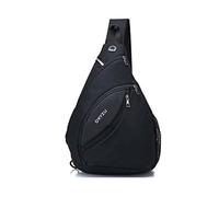 FANDARE Sac de Poitrine Ultra-léger Cuir Bandoulière Sling Crossbody Bag Homme Femme Sacoche Sac d'Epaule Sacoche de Ceinture pour Voyage Randonnée Camping Imperméable Nylon Noir