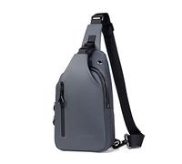 FANDARE Sac de Poitrine Ultraléger Sac Bandoulière avec USB Sling Crossbody Bag Homme Affaires Sacoche de Ceinture Sac d'Epaule pour Voyage Randonnée Cyclisme Jogging Étanche Polyester Gris