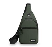 FANDARE Sac de poitrine Unisex Sacs bandoulière Imperméable Sacs bananes Multi-poche pour téléphone de 6,7'' Pour trajets quotidiens/aventures en plein air Hommes Femmes Mains Vert D