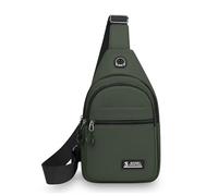 FANDARE Sac de Poitrine Unisex Sacs bandoulière Imperméable Sacs Bananes Multi-Poche pour téléphone de 6,7'' pour trajets Quotidiens/Aventures en Plein air Hommes Femmes Mains Vert C