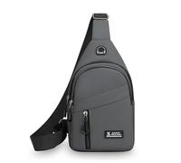FANDARE Sac de Poitrine Unisex Sacs bandoulière Imperméable Sacs Bananes Multi-Poche pour téléphone de 6,7'' pour trajets Quotidiens/Aventures en Plein air Hommes Femmes Mains Gris B