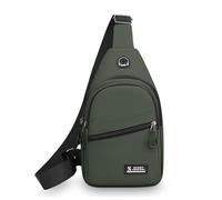 FANDARE Sac de Poitrine Unisex Sacs bandoulière Imperméable Sacs Bananes Multi-Poche pour téléphone de 6,7'' pour trajets Quotidiens/Aventures en Plein air Hommes Femmes Mains Vert A