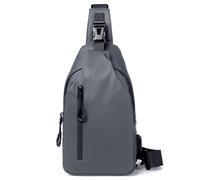 FANDARE Sac de Taille Homme Anti-Transpiration Design Nid d'abeille avec Port USB Multi-Poches Léger pour Voyage Sport et Usage Quotidien Matière PU et Polyester Durable Gris