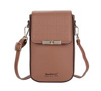FANDARE Sac de téléphone Femmes Sac À Bandoulière Fille Sacoche Portefeuille Portable Sac d'épaule pour Achats Fête École Voyage Cartable Pochette Phone Crossbody Bag Marron foncé