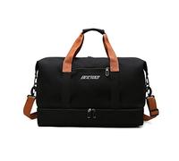 FANDARE Sac de Voyage Bagages Cabine à Main Polochons de Nuit Weekend Plage Sport Fitness Femme Homme Fourre-Tout avec Compartiment à Chaussures Noir
