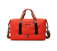 FANDARE Sac de Voyage Bagages Cabine à Main Polochons de Nuit Weekend Plage Sport Fitness Fourre-Tout avec Compartiment à Chaussures pour Femme Homme Orange
