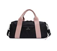 FANDARE Sac de Voyage Cabine Sac à Main Sacs Cabas de Fitness Sacs de Nuit Sac Weekend Sac de Plage Femme Homme avec Compartiment à Chaussures & Poche de séparation Humide et sèche Noir Rose