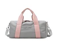FANDARE Sac de Voyage Cabine Sac à Main Sacs Cabas de Fitness Sacs de Nuit Sac Weekend Sac de Plage Femme Homme avec Compartiment à Chaussures & Poche de séparation Humide et sèche Gris Rose
