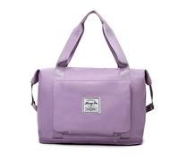 FANDARE Sac de Voyage Pliable - Fourre-Tout Polyvalent pour Femme et Homme - Valise de Maternité avec Compartiment à Chaussures - Violet Clair